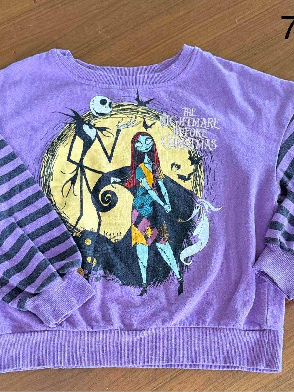 7-8 kids Nightmare Before Christmas Girls' Purple Pullover Sweatshirt